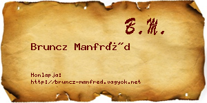 Bruncz Manfréd névjegykártya